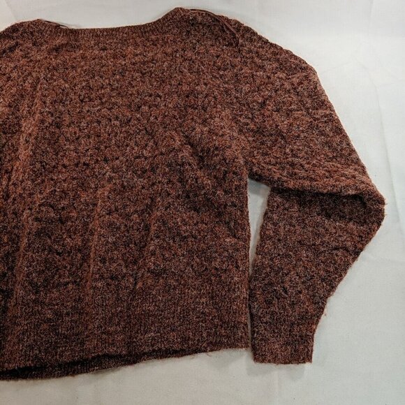 RW & Co. XS Women's Lightweight Open-Knit Sweater Wool Blend Red Heather Long - Picture 13 of 13